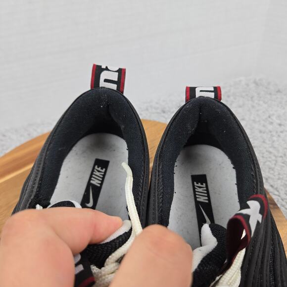 Nike Mens 10 Air Max 97 Premium Black White Overbranding Casual Athletic Sneaker - Picture 11 of 12